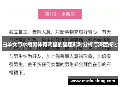 白羊女与水瓶男体育明星的星座配对分析与深度探讨